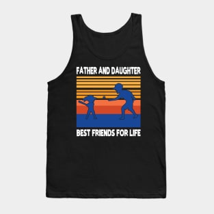 Father Daughter Playing Baseball Together Best Friends For Life Happy Father Mother Day Tank Top